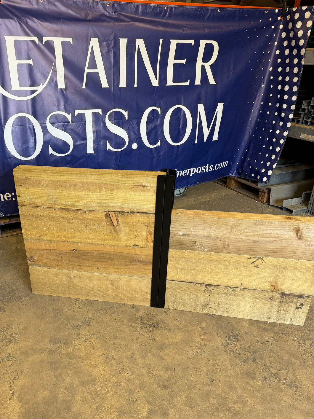Black Powder Coated - Double Channel Intermediate Post – Retainer Posts